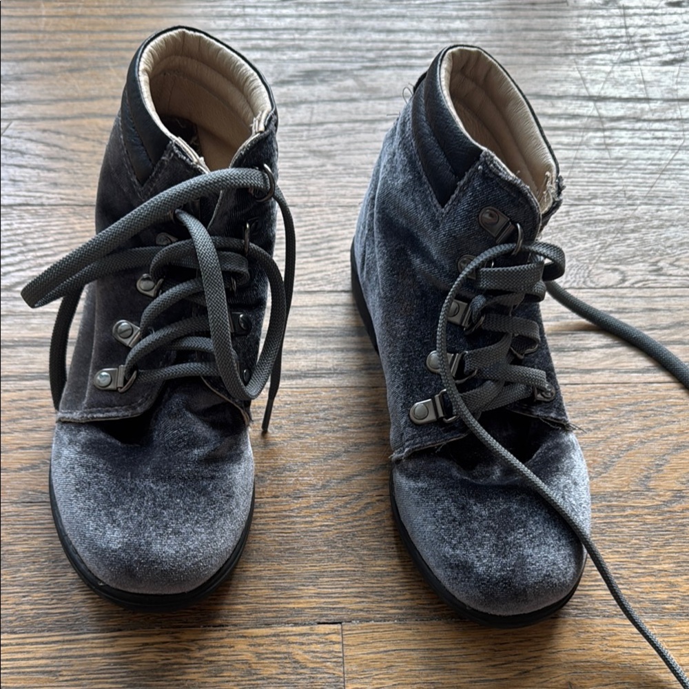 Old Soles Kids' Velvet Boots - Black
